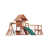 Mountpeak Double Decker Swing Set & Playhouse with Dual Slides