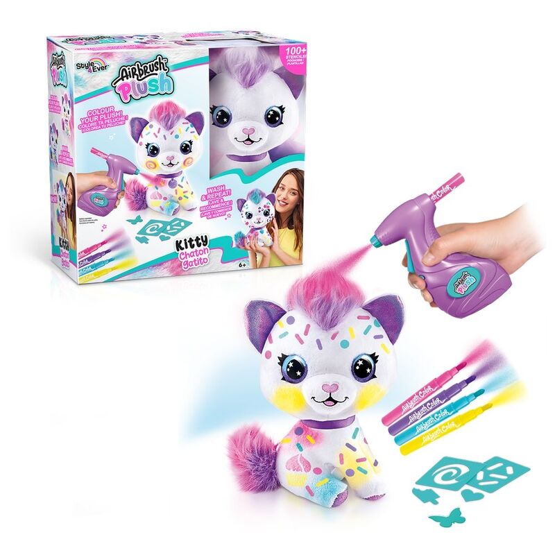 Airbrush Plush Kitty Soft Interactive Toy with Accessories for Kids