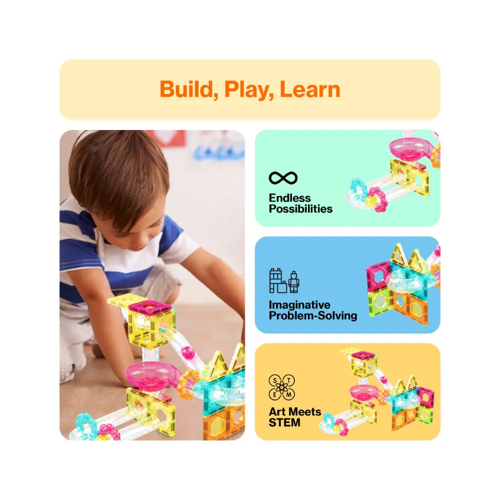Picasso Magnetic Mini Diamond Marble Run Track Set 45pieces