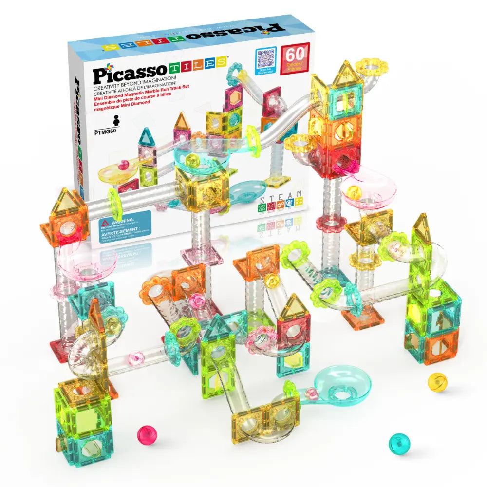 Picasso Magnetic Mini Diamond Marble Run Track 60pieces