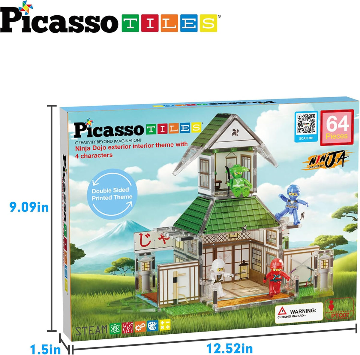 Picasso Magnetic Tiles Ninja Dojo 64-pieces
