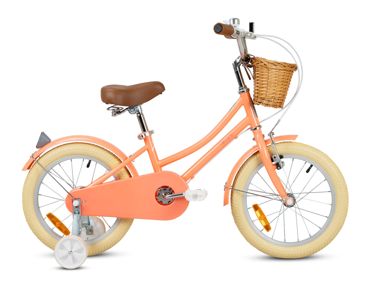 Rizz 16-Inches Peach Kids Bicycle - Platinum Girls