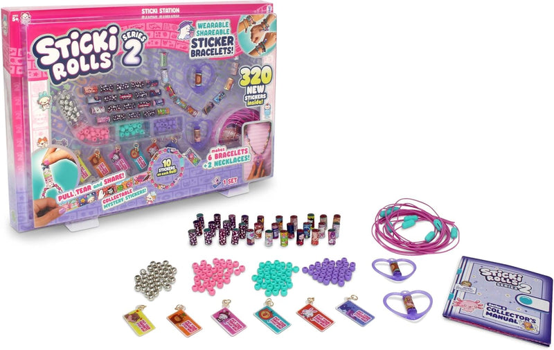 Sticki Rolls Series ٢ Sticki Book طقم DIY Sticker Jewelry & Activity مجموعة for Kids