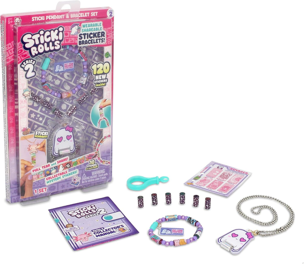 أشغال يدوية - Sticki Rolls Series ٢ Wearable Sticker Bracelet & Exclusive Character Pendant