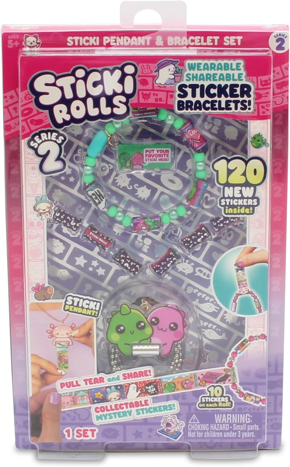 أشغال يدوية - Sticki Rolls Series ٢ Wearable Sticker Bracelet & Exclusive Character Pendant