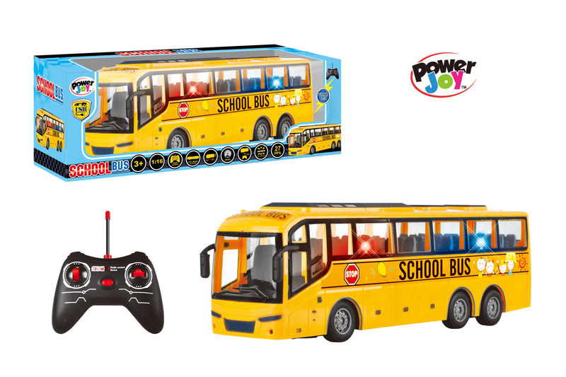 Power Joy بالتحكم عن بُعد School Bus مع Lights بالتحكم عن بُعد Toy Bus for Kids