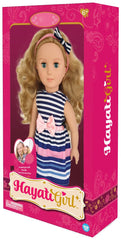 Hayati Girl 18 Inch Fashion Doll with Sand Bow Dress for Kids