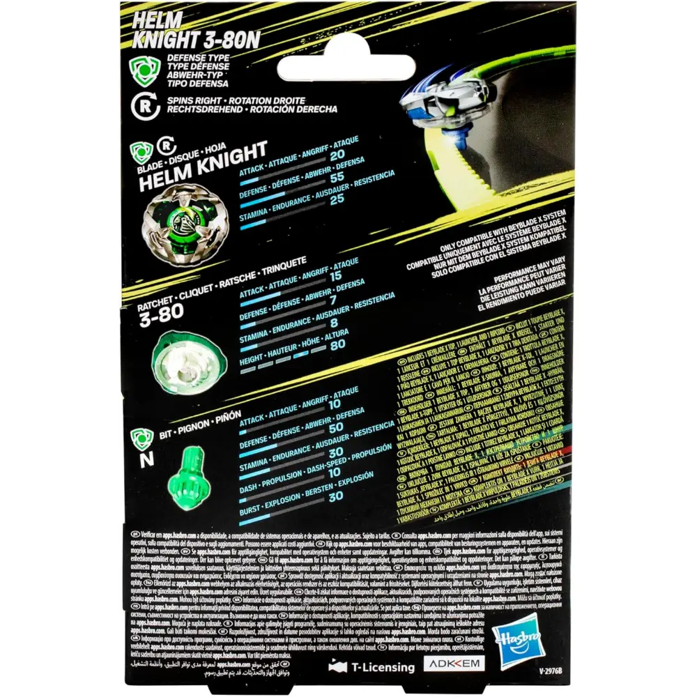 Beyblade X Launcher Helm Knight 3-80N