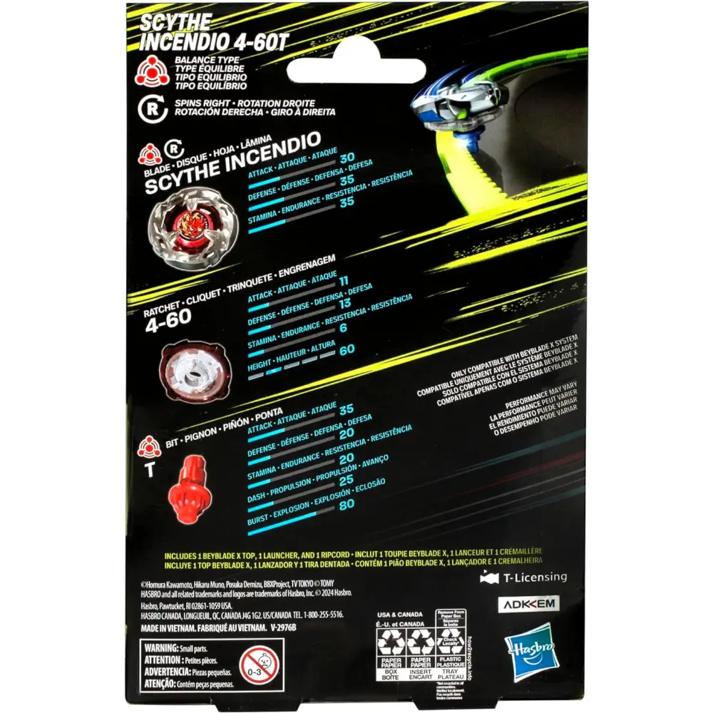Beyblade X Launcher Scythe Incendio 4-60T
