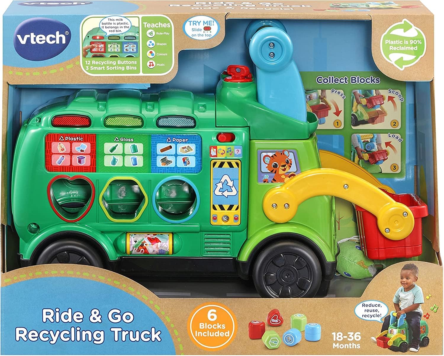 Vtech Ride And Go Recycling Truck B/O