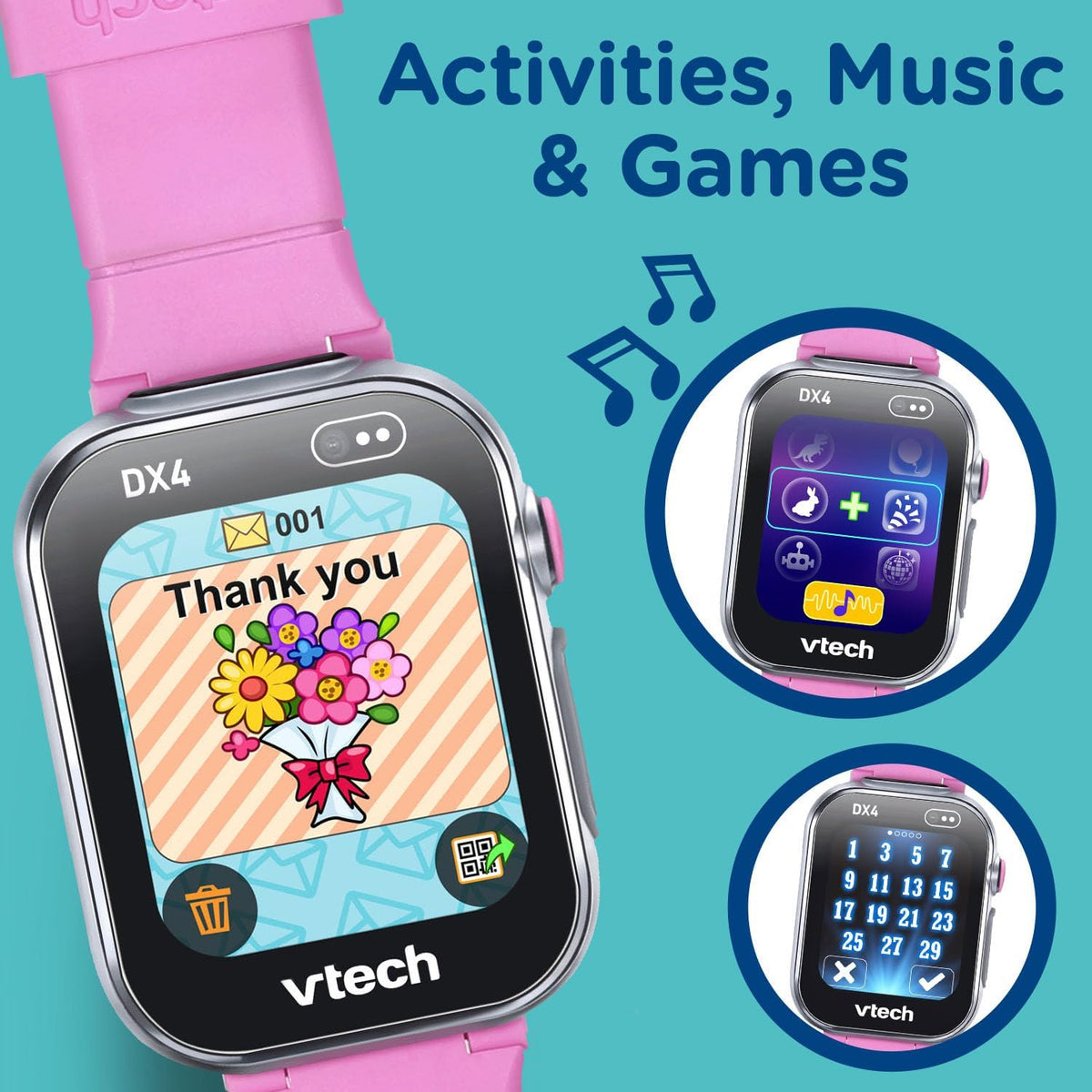 VTech Kidizoom Smart Watch Dx٤ وردي يعمل بالبطارية