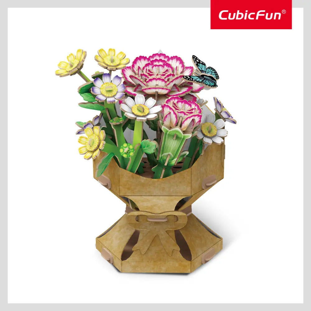 3D Puzzle Carnation Flower Bouquet 134 Pcs
