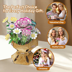 3D Puzzle Carnation Flower Bouquet 134 Pcs