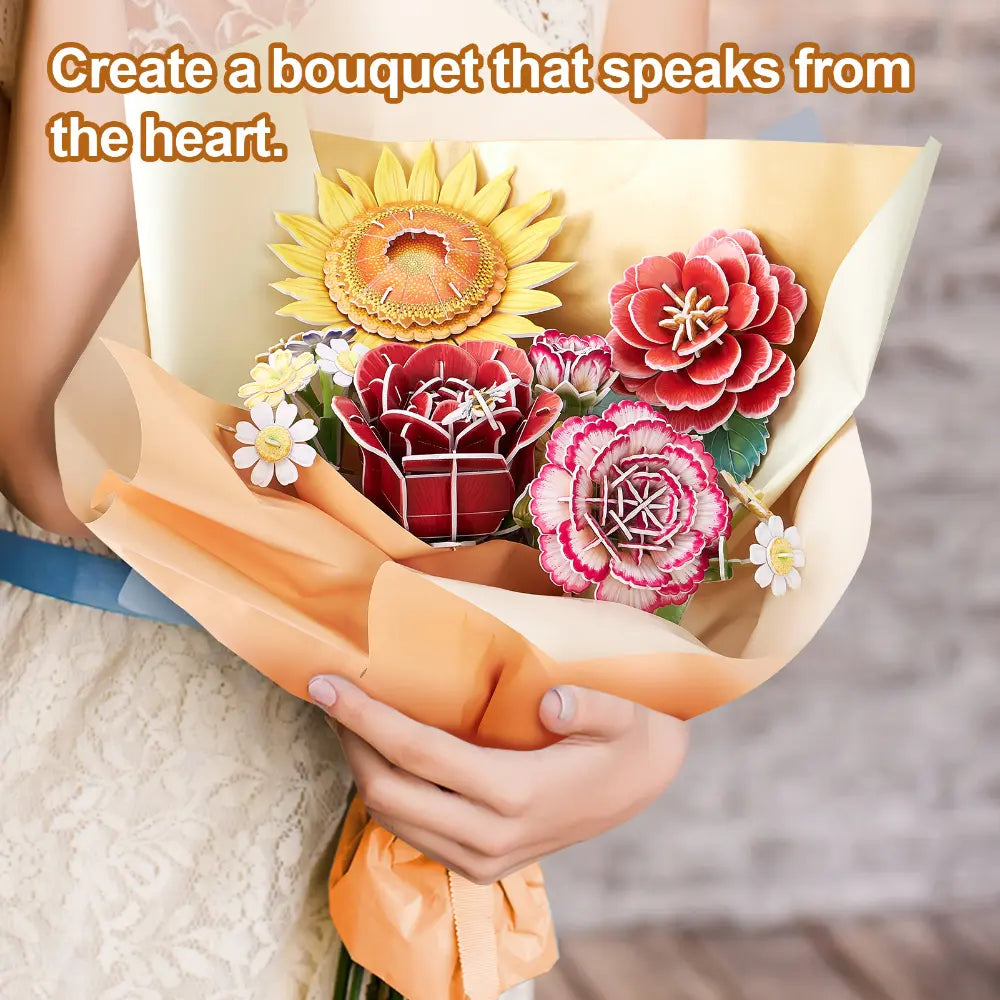 3D Puzzle Carnation Flower Bouquet 134 Pcs