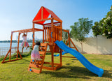 Dynamic Sports Olympia Wooden Swing Set with Slide & Monkey Bars