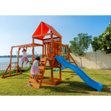 Dynamic Sports Olympia Wooden Swing Set with Slide & Monkey Bars