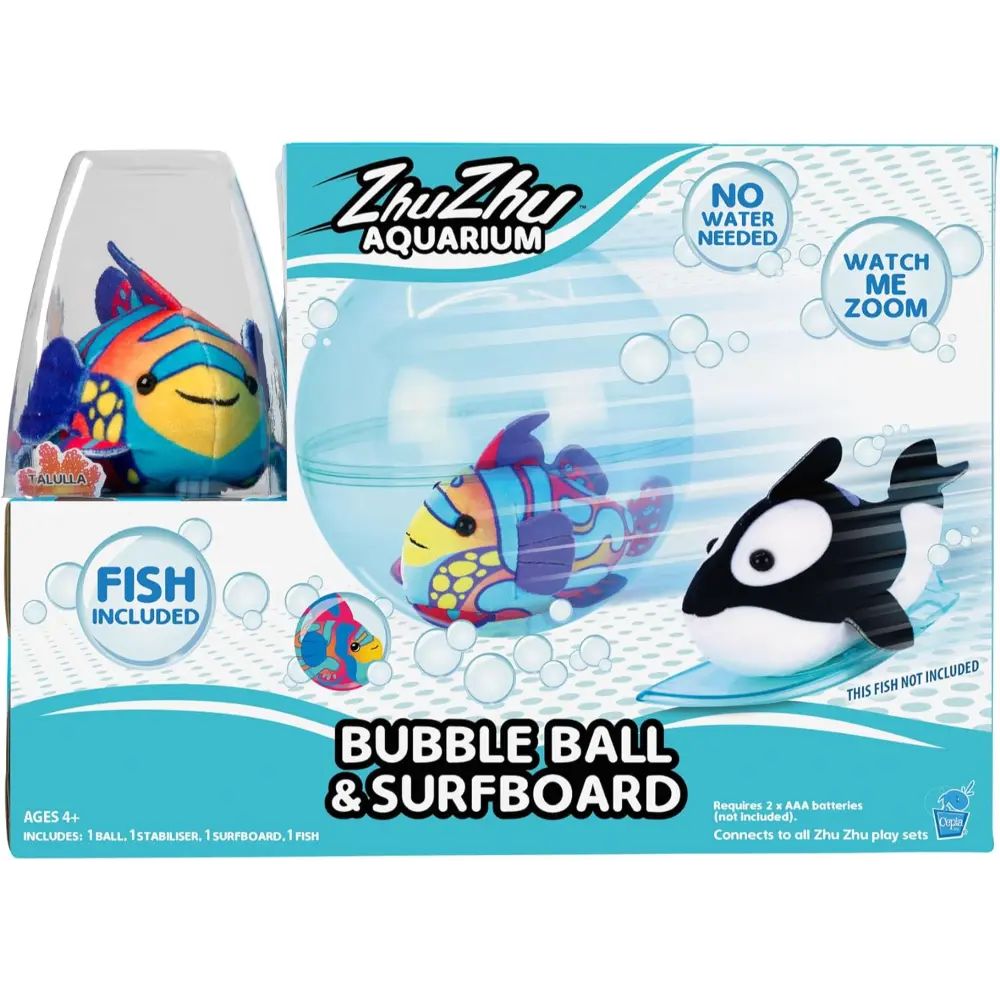 Zhuzhu Aquarium Bubble Ball and Surfboard with Fish