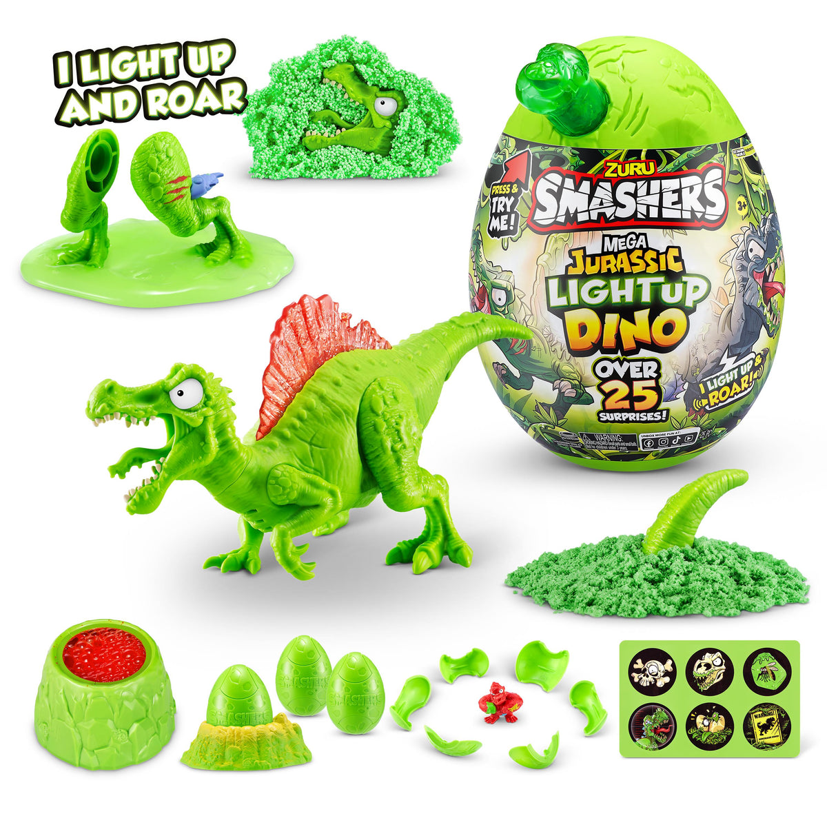 Smashers Mega Dino Combo Action Figure Playset for Kids