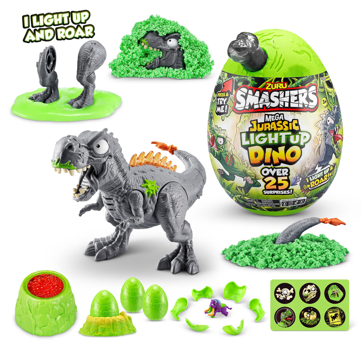 Smashers Mega Dino Combo Action Figure Playset for Kids