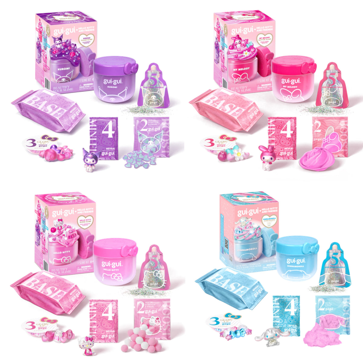 Gui Gui Hello Kitty & Friends Surprise سلايم Single Pack for Kids, متنوع - تباع بالقطعة (Random Selection)