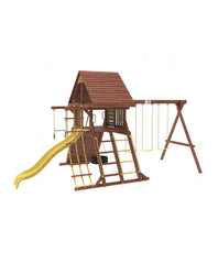 Kiddoro Discovery Den Kids Swing Set – Slide, Swings & Climbing Features