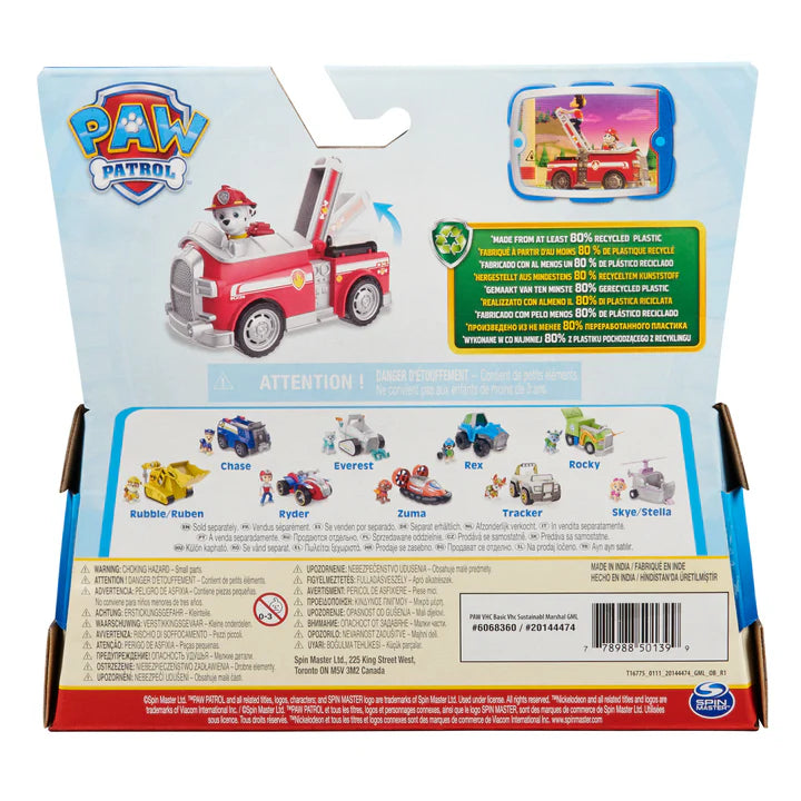 Paw Patrol Basic Vehicle Assorted Character - Random Selection