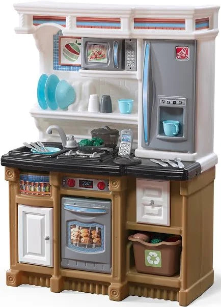 Step2 Lifestyle Custom Kitchen  with Sink, Stove & Storage Playset for Kids