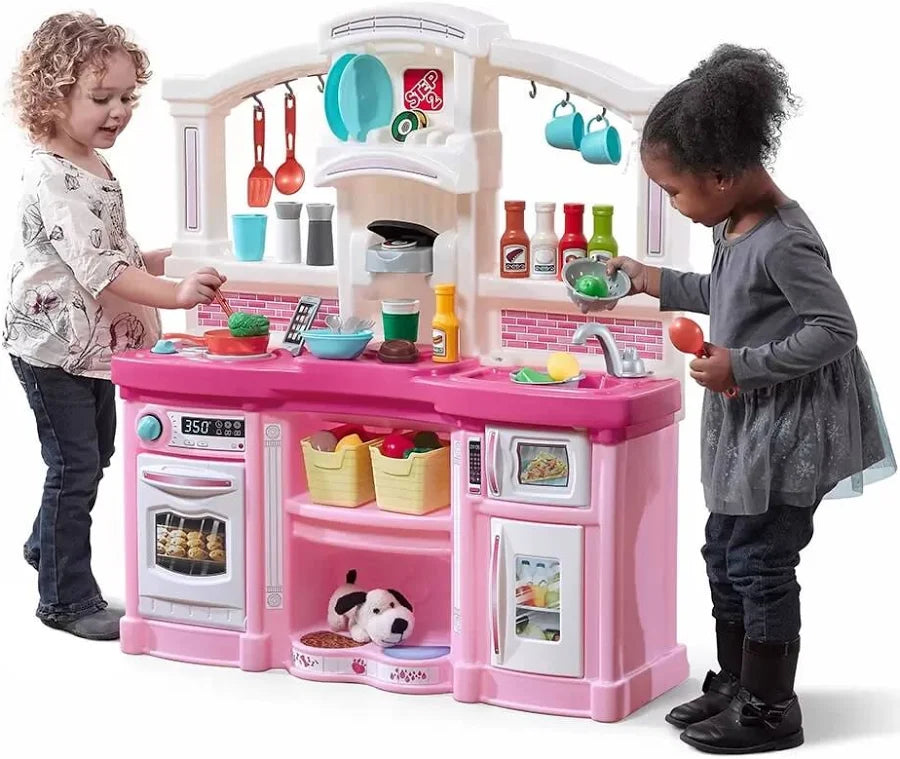 Step2 Fun With Friends Kitchen Playset for Kids (Pink) - Pretend Cooking Toy for Toddlers & Children