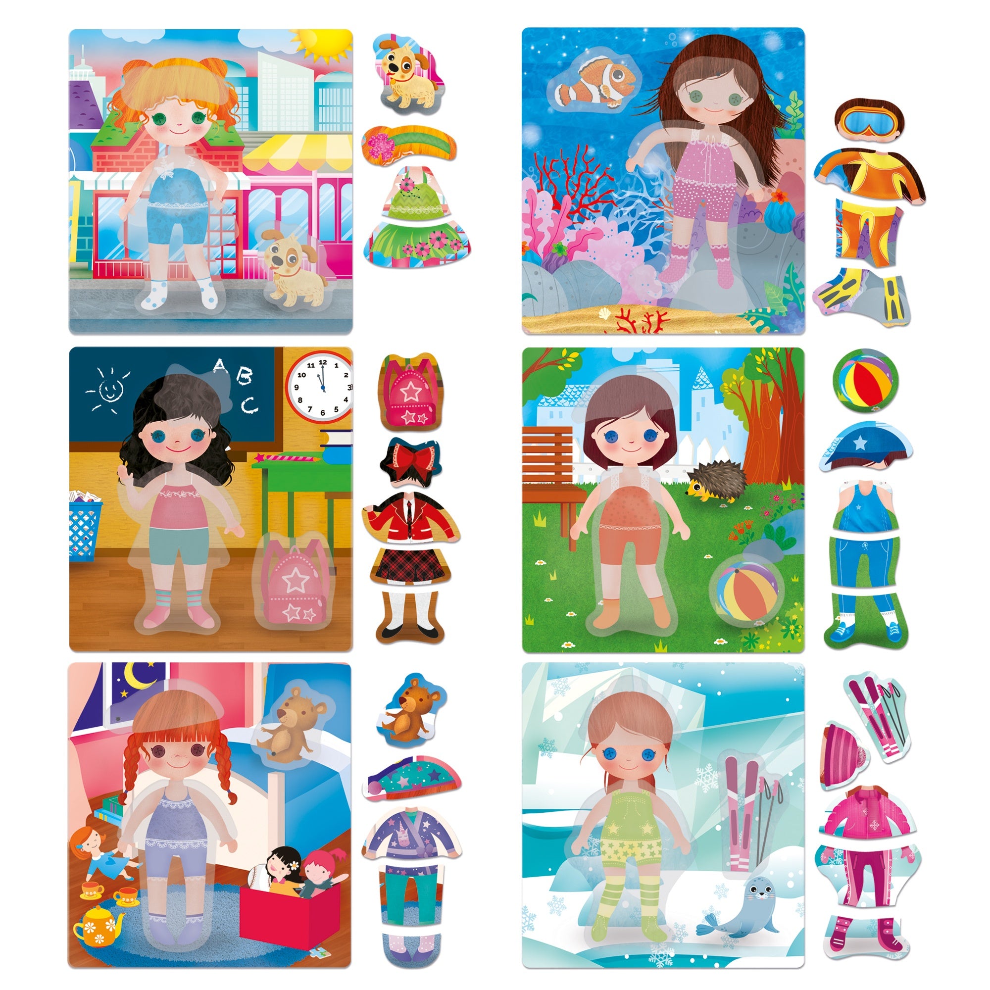 Headu Montessori Puzzle 'The Pole Tier' - Für Kinder Ab 2 Jahren, 5 Holztiere & 7 Teile